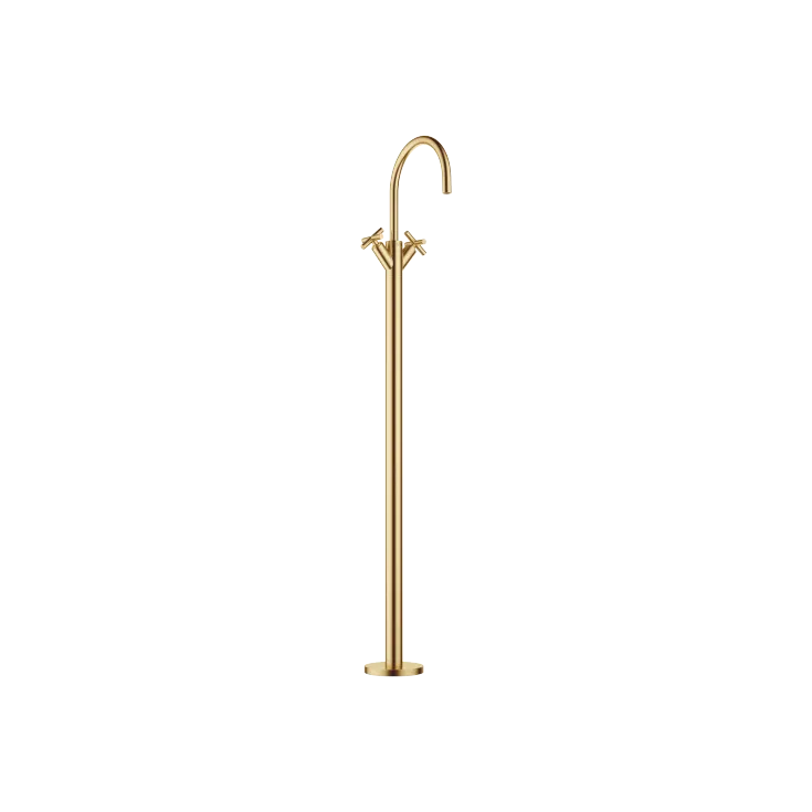 TARA Single-hole basin mixer with stand pipe without pop-up waste - Brushed Durabrass (23kt Gold) - 22 585 892-28
