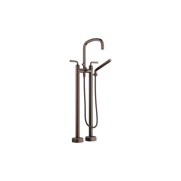 COYA Two-hole bath mixer for free-standing assembly with hand shower set - Brushed Dark Bronze (PVD) - 25 943 414-43