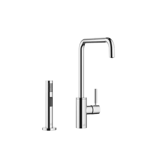 META SQUARE Single-lever mixer with rinsing spray set - Chrome - Set containing 2 articles