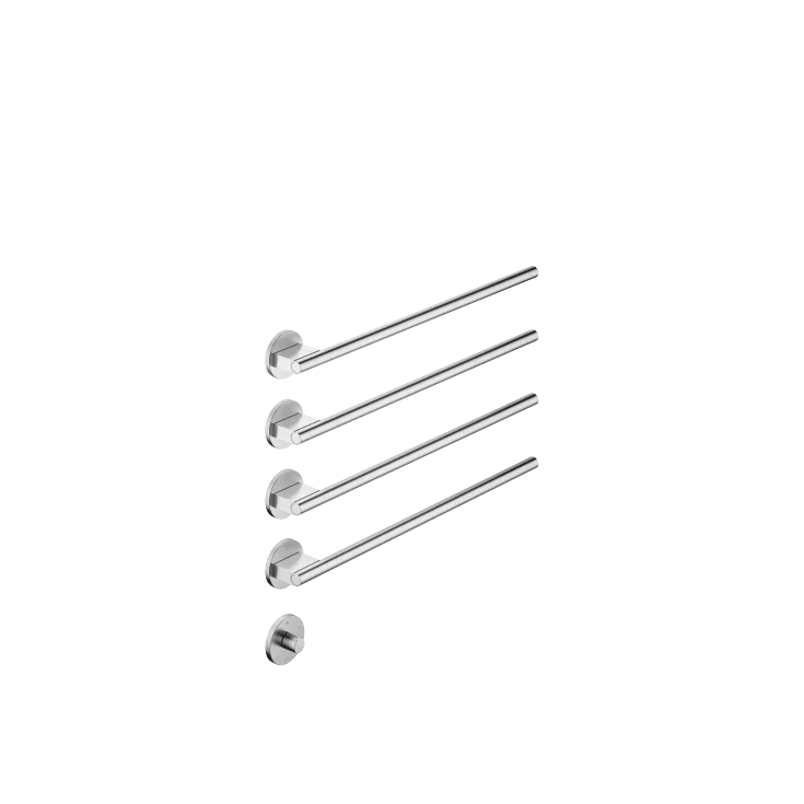 Towel warmer , 4-fold , projection right , with control element - Set containing 2 articles