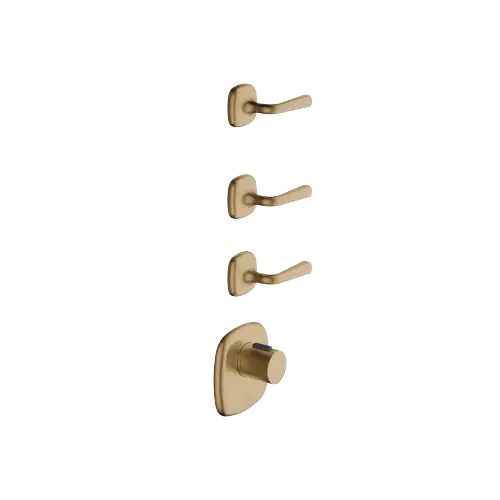 COYA xTOOL Thermostatmodul mit 3 Ventilen - Dark Brass gebürstet (PVD) - Set aus 4 Artikeln
