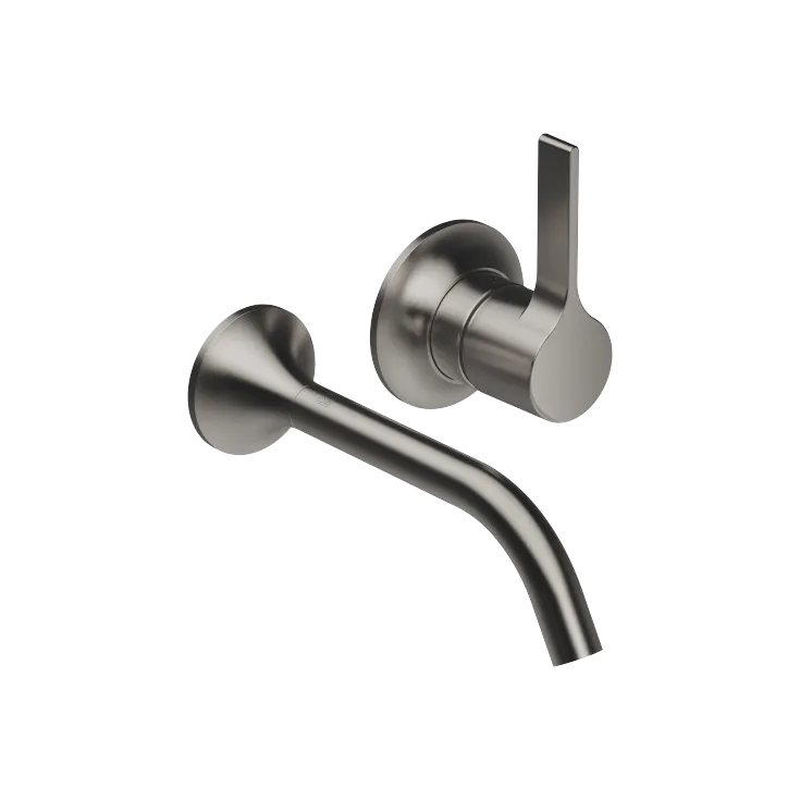 VAIA Wall-mounted single-lever basin mixer without pop-up waste - Brushed Dark Platinum - 36 860 809-99