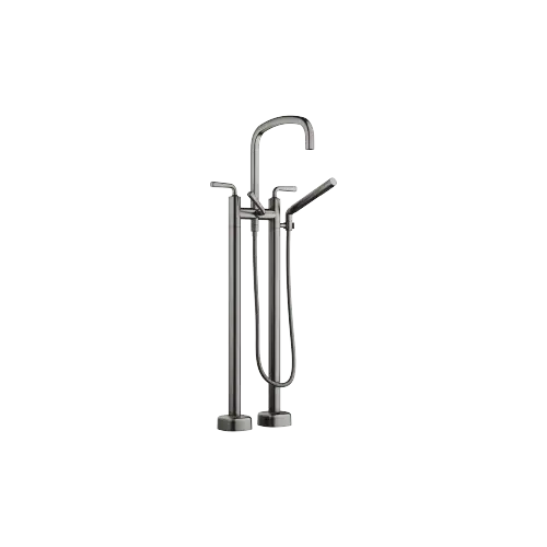 COYA Two-hole bath mixer for free-standing assembly with hand shower set - Brushed Dark Platinum - 25 943 414-99