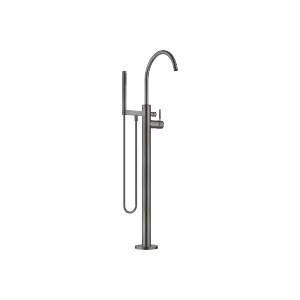 Single-lever bath mixer with stand pipe for free-standing assembly with hand shower set - Brushed Dark Platinum - 25 863 661-99