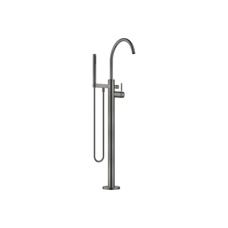 Mitigeur monocommande bain/douche avec tube vertical positionnement libre et garniture de douche - Dark Platinum brossé - 25 863 661-99