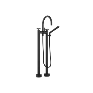 TARA Two-hole bath mixer for free-standing assembly with hand shower set - Matte Black - 25 943 892-33