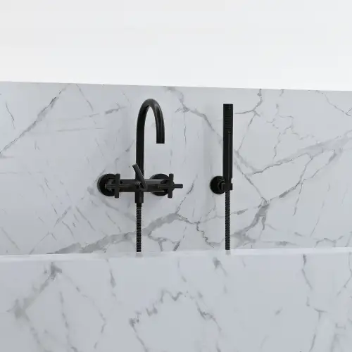 TARA Gruppo vasca per montaggio a muro con doccetta e flessibile - Cromato - 25 133 892-00