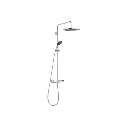 EDITION PRO Shower pipe with shower thermostat with hand shower set FlowReduce - Brushed Chrome - 34 467 626-93