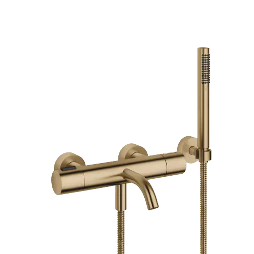 META Termostato vasca per montaggio a muro con doccetta e flessibile - Dark Brass spazzolato (PVD) - 34 234 979-39