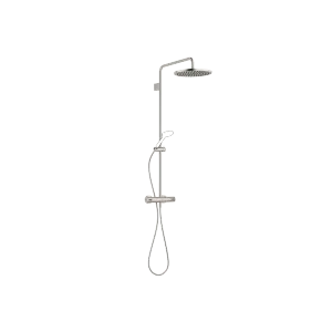 Showerpipe with shower thermostat without hand shower - Brushed Platinum - 34 460 979-06