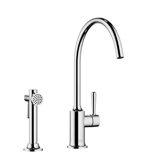VAIA Single-lever mixer with rinsing spray set - Chrome - Set containing 2 articles