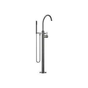 Single-lever bath mixer with stand pipe for free-standing assembly with hand shower set - Dark Chrome - 25 863 661-19