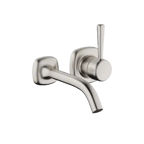 COYA Mitigeur monocommande de lavabo mural sans garniture d’écoulement - Platine brossé - 36 860 404-06