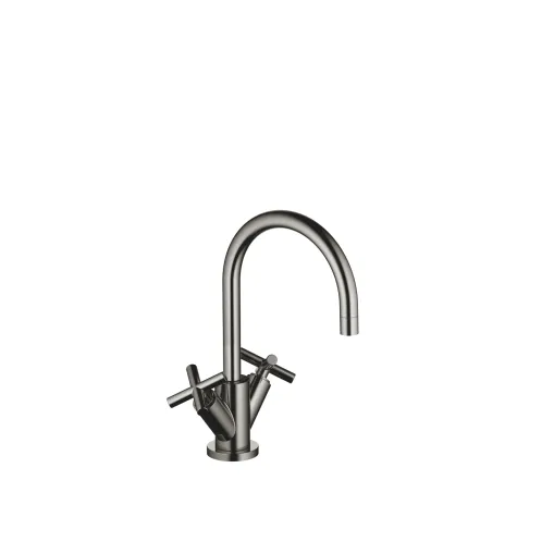 TARA Dark Chrome Washstand faucets: Single-hole basin mixer with pop-up waste