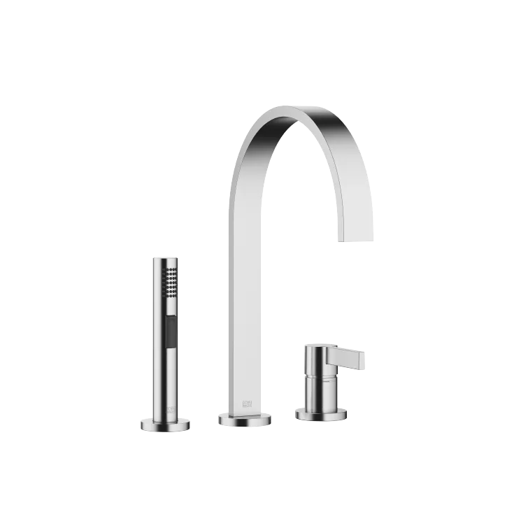 MEM Two-hole mixer with individual flanges with side spray set - Brushed Chrome - Set containing 2 articles