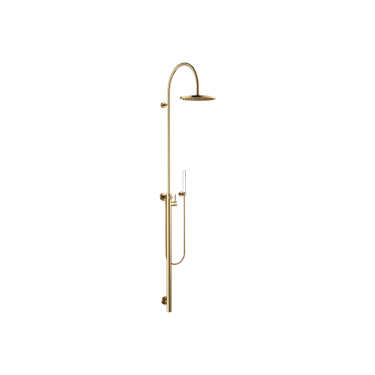 Duschstele mit Brause-Einhandbatterie ohne Handbrause FlowReduce - Messing gebürstet (23kt Gold) - 26 025 661-28