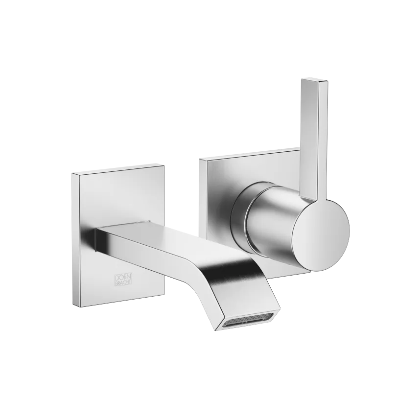 Imo Brushed Chrome Washbasin Faucets Wall Mounted Single Lever Mixer