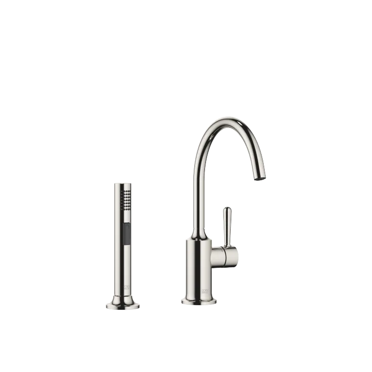 VAIA Miscelatore monocomando con gruppo doccetta lavello - Platinato - Set contenente 2 articoli