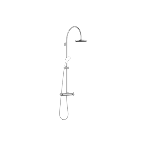 TARA Showerpipe with shower thermostat without hand shower 220 mm - Brushed Chrome - 34 458 892-93 0050