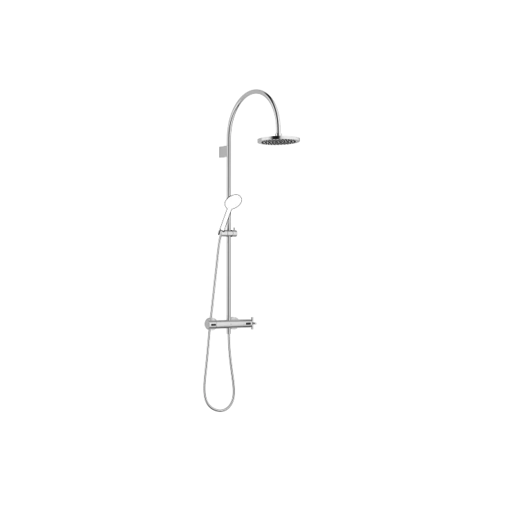 TARA Shower pipe with shower thermostat without hand shower 220 mm - Brushed Chrome - 34 458 892-93 0050