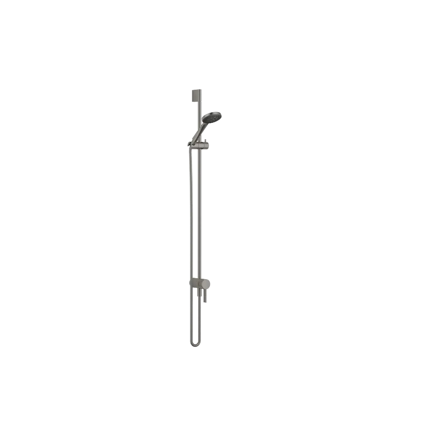 Mitigeur monocommande encastré avec raccord de douche intégré avec garniture de douche - Dark Platinum brossé - Set contenant 2 articles