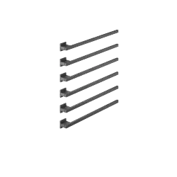 Handtuchwärmer , 6-fach , Ausladung rechts , ohne Bedienelement - Schwarz matt - 83 316 980-33