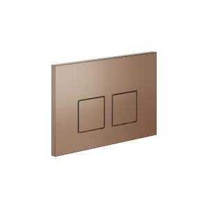 Flush plate for concealed WC cisterns made by Geberit angular - Brushed Bronze - 12 665 980-42