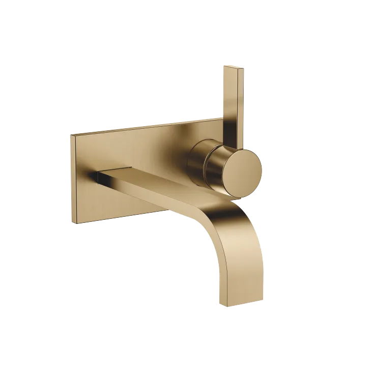 MEM Waschtisch-Wand-Einhandbatterie mit Abdeckplatte ohne Ablaufgarnitur - Dark Brass gebürstet - 36 864 782-39