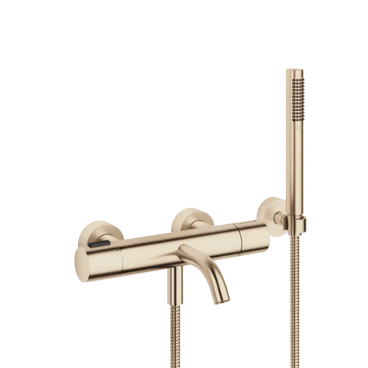 META Termostato vasca montaggio a muro con doccetta e flessibile - Champagne spazzolato (Oro 22k) - 34 234 979-46