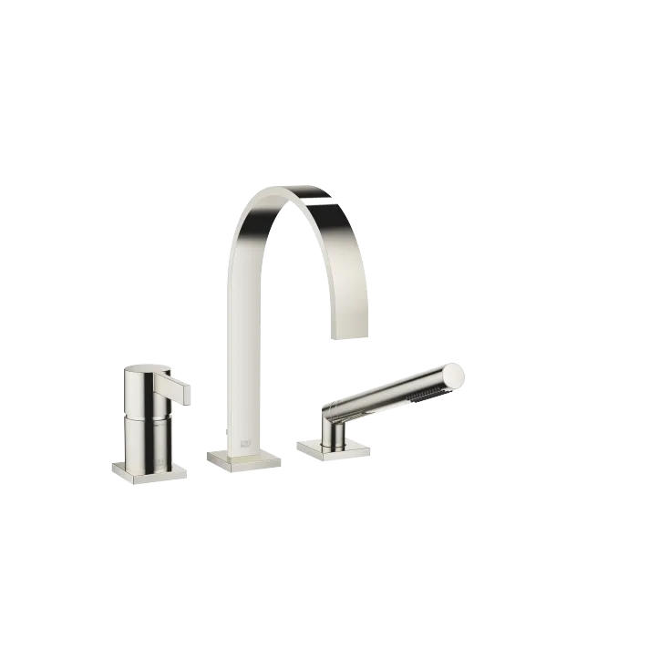 MEM Three-hole single-lever bath mixer for bath rim or tile edge installation - Platinum - 27 412 782-08