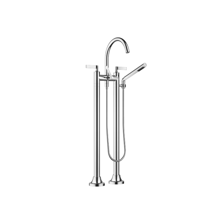 VAIA Two-hole bath mixer for free-standing assembly with hand shower set - Chrome - 25 943 819-00 0050