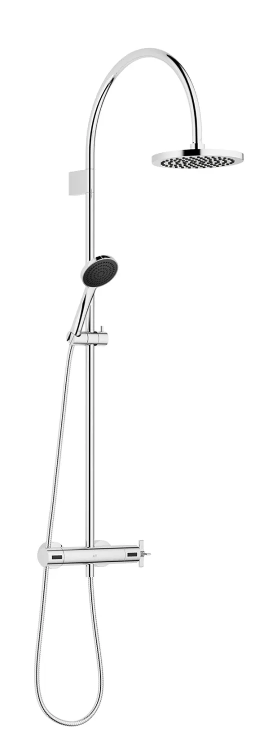 VAIA Shower pipe with shower thermostat - Dark Chrome - Set containing 2 articles