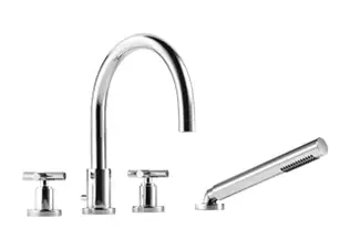 TARA Bath shower set for bath rim or tile edge installation - Brushed Dark Bronze (PVD) - 27 512 892-43 0050