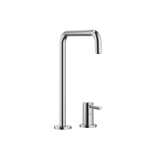META SQUARE Two-hole mixer with individual rosettes - Brushed Chrome - 32 815 861-93