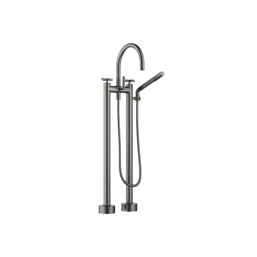 TARA Two-hole bath mixer for free-standing assembly with hand shower set - Brushed Dark Platinum - 25 943 892-99 0050