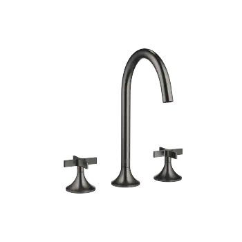 VAIA Three-hole basin mixer with pop-up waste - Brushed Dark Platinum - 20 713 809-99