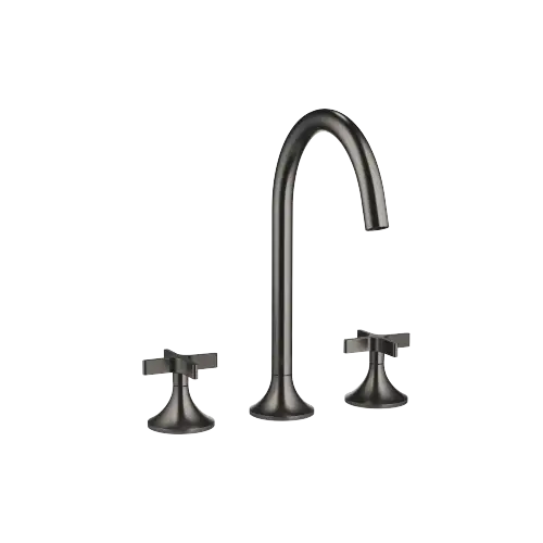 VAIA Batteria tre fori lavabo con piletta - Dark Platinum spazzolato - 20 713 809-99