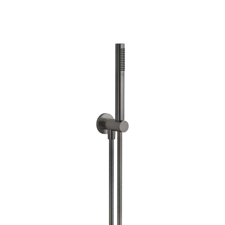 Schlauchbrausegarnitur mit integriertem Brausehalter - Dark Platinum gebürstet - 27 812 660-99
