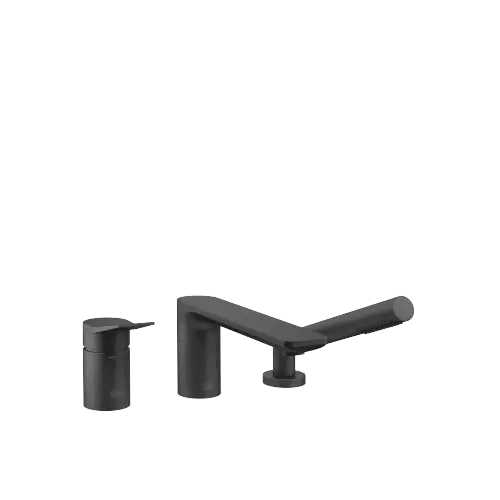 LISSÉ Three-hole single-lever bath mixer for bath rim or tile edge installation - Matte Black - 27 412 845-33 0050