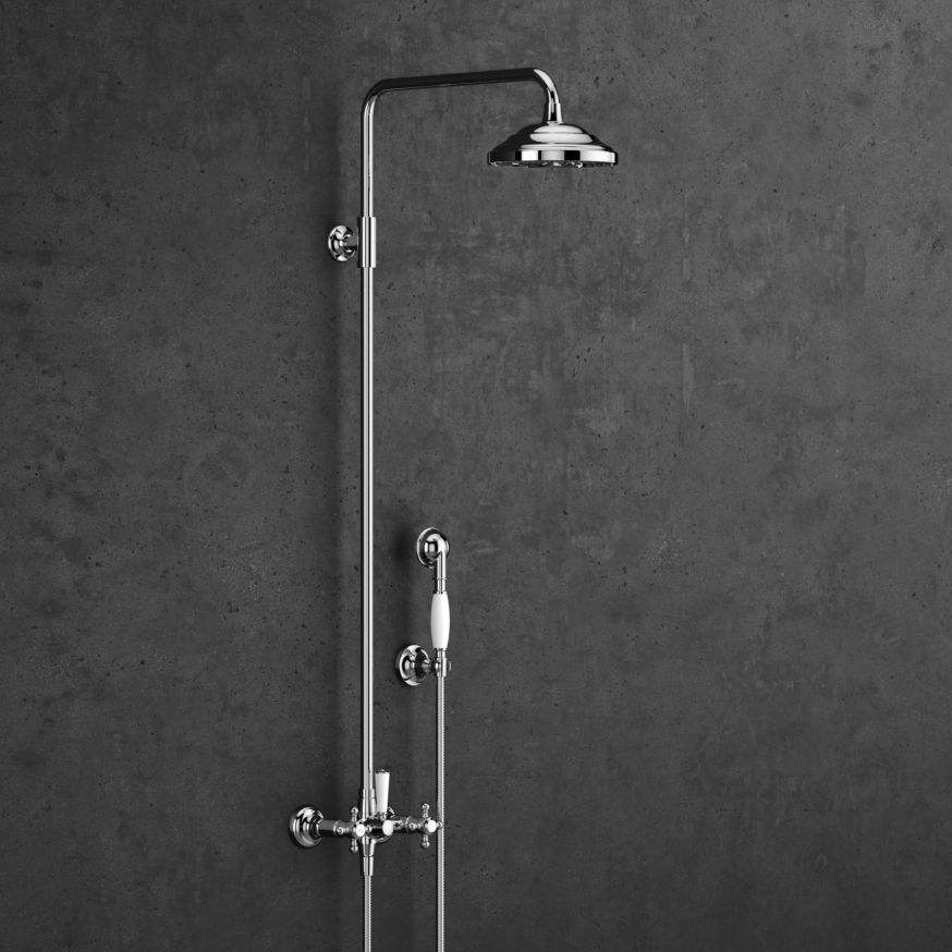 MADISON Chrom Duscharmaturen Shower Pipe mit Brausebatterie