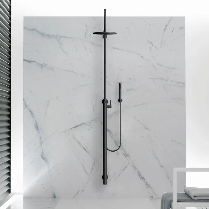 Shower system with single-lever shower mixer without hand shower - Brushed Chrome - 26 024 661-93