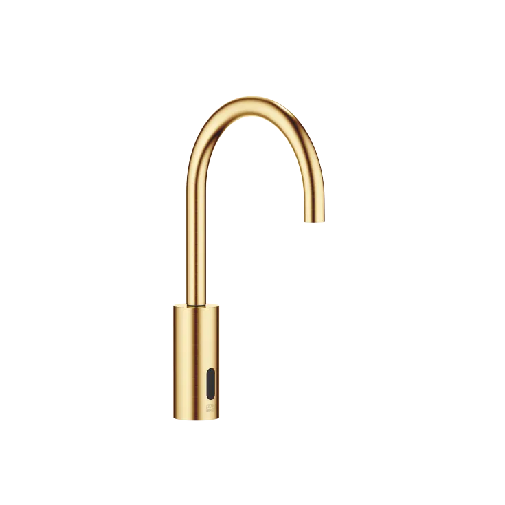 Robinetterie de lavabo avec fonction d’ouverture et de fermeture électronique sans garniture d’écoulement - Laiton brossé (Or 23cts) - 44 521 660-28 0010