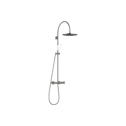 TARA Showerpipe mit Brause-Thermostat ohne Handbrause - Dark Platinum gebürstet - 34 465 892-99