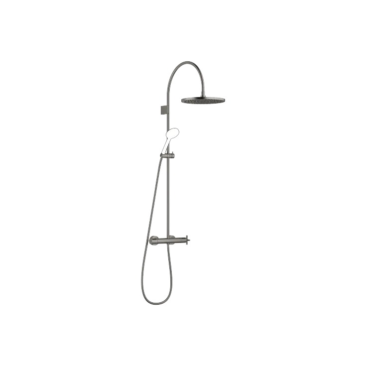 TARA Showerpipe mit Brause-Thermostat ohne Handbrause - Dark Platinum gebürstet - 34 465 892-99