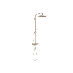 Showerpipe with shower thermostat without hand shower 300 x 240 mm - Brushed Light Gold (PVD) - 34 459 980-27 0010