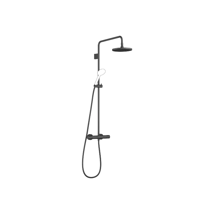 Shower pipe with shower thermostat without hand shower FlowReduce - Matte Black - 34 464 979-33