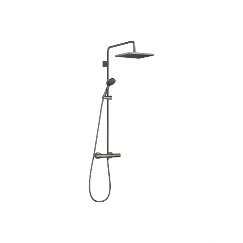 Showerpipe Application with shower thermostat 300 x 240 mm - Dark Chrome - Set containing 2 articles