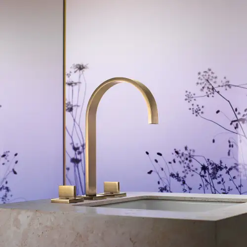 MEM Three-hole basin mixer with pop-up waste - Platinum - 20 715 782-08