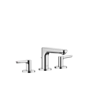 DORNBRACHT YAMOU Chrome Washstand faucets: Three-hole basin mixer with pop-up waste