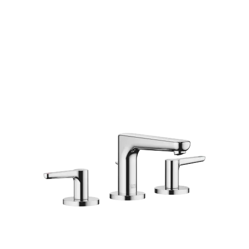 DORNBRACHT YAMOU Chrome Washstand faucets: Three-hole basin mixer with pop-up waste